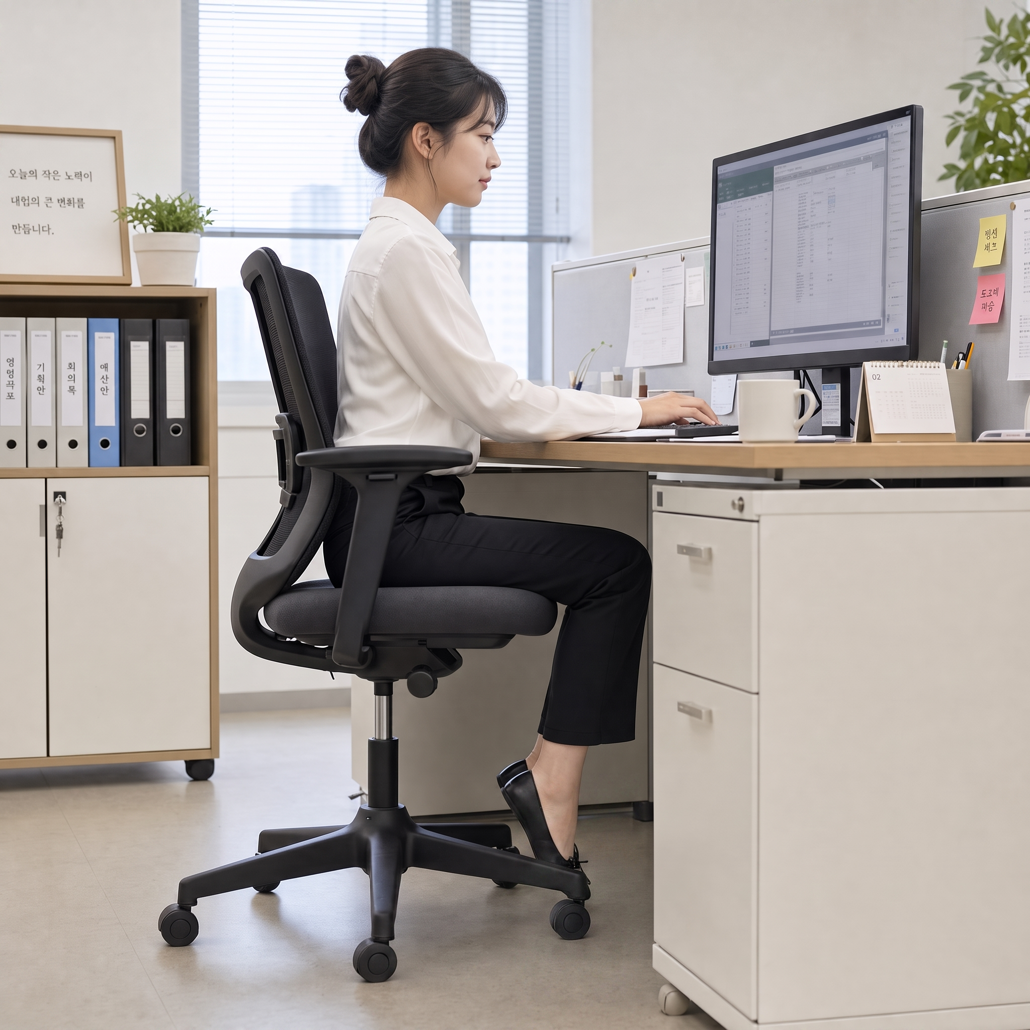 机の高さは変えられない——足もとから姿勢を立て直す、フットレストの人間工学
